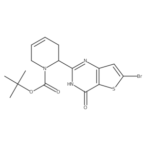 Tert-butyl 2-(6-bromo-4-oxo-3,4-dihydrothieno[3,2-d]pyrimidin-2-yl)-3,6-dihydropyridine-1(2h)-carboxylate结构式