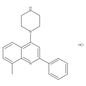 8-Methyl-2-phenyl-4-(piperazin-1-yl)quinoline hydrochloride结构式