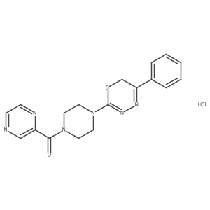 (4-(5-phenyl-6H-1,3,4-thiadiazin-2-yl)piperazin-1-yl)(pyrazin-2-yl)methanone hydrochloride结构式