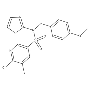 6-chloro-N-[(4-methoxyphenyl)methyl]-5-methyl-N-(1,3-thiazol-2-yl)pyridine-3-sulfonamide Structure