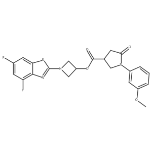 1-(4,6-Difluorobenzo[d]thiazol-2-yl)azetidin-3-yl 1-(3-methoxyphenyl)-5-oxopyrrolidine-3-carboxylate Structure
