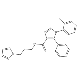 1-(2-methylphenyl)-N-[3-(1H-pyrazol-1-yl)propyl]-5-pyridin-4-yl-1H-1,2,3-triazole-4-carboxamide结构式