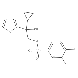 3-chloro-N-(2-cyclopropyl-2-hydroxy-2-(thiophen-2-yl)ethyl)-4-fluorobenzenesulfonamide Structure