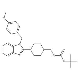 tert-butyl ((1-(1-(4-methoxybenzyl)-1H-benzo[d]imidazol-2-yl)piperidin-4-yl)methyl)carbamate结构式