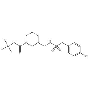 tert-Butyl 3-(((4-chlorophenyl)methylsulfonamido)methyl)piperidine-1-carboxylate Structure