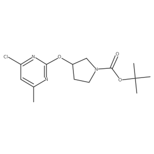 (R)-tert-butyl 3-((4-chloro-6-methylpyrimidin-2-yl)oxy)pyrrolidine-1-carboxylate Structure