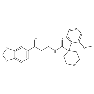 N-(3-(benzo[d][1,3]dioxol-5-yl)-3-hydroxypropyl)-4-(2-methoxyphenyl)tetrahydro-2H-pyran-4-carboxamide结构式