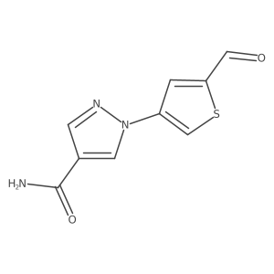 1-(5-Formylthiophen-3-YL)-1H-pyrazole-4-carboxamide结构式
