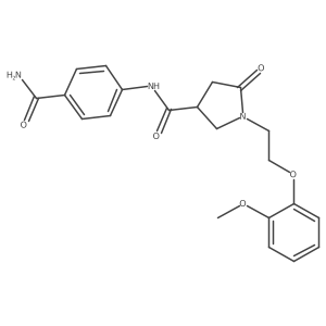 N-(4-carbamoylphenyl)-1-[2-(2-methoxyphenoxy)ethyl]-5-oxopyrrolidine-3-carboxamide Structure