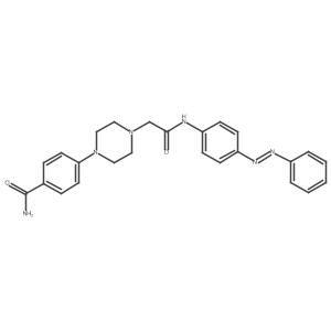 1-Piperazineacetamide, 4-[4-(aminocarbonyl)phenyl]-N-[4-(2-phenyldiazenyl)phenyl]- Structure