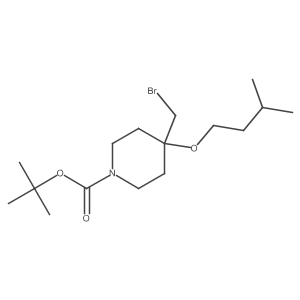 Tert-butyl 4-(bromomethyl)-4-(3-methylbutoxy)piperidine-1-carboxylate结构式