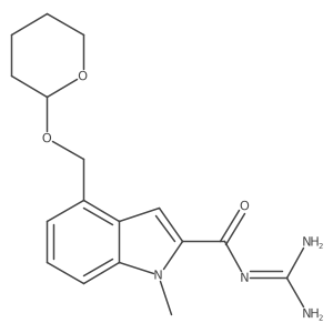 N-(Aminoiminomethyl)-1-methyl-4-[[(tetrahydro-2H-pyran-2-yl)oxy]methyl]-1H-indole-2-carboxamide结构式