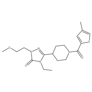 4-ethyl-2-(2-methoxyethyl)-5-[1-(4-methylthiophene-2-carbonyl)-4-piperidyl]-1,2,4-triazol-3-one结构式
