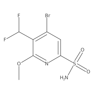 4-Bromo-3-(difluoromethyl)-2-methoxypyridine-6-sulfonamide结构式