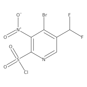 4-Bromo-5-(difluoromethyl)-3-nitropyridine-2-sulfonyl chloride Structure