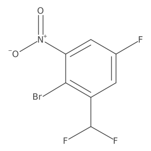 2-bromo-1-(difluoromethyl)-5-fluoro-3-nitro-benzene结构式