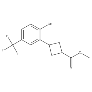 Methyl 3-[2-hydroxy-5-(trifluoromethyl)phenyl]cyclobutane-1-carboxylate结构式