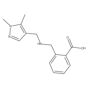 2-({[(1,5-dimethyl-1H-pyrazol-4-yl)methyl]amino}methyl)benzoic acid Structure