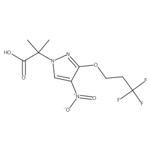 2-methyl-2-[4-nitro-3-(3,3,3-trifluoropropoxy)-1H-pyrazol-1-yl]propanoic acid结构式