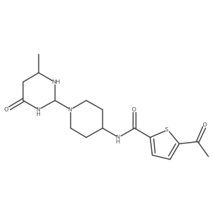 5-acetyl-N-[1-(4-methyl-6-oxo-1,3-diazinan-2-yl)piperidin-4-yl]thiophene-2-carboxamide结构式