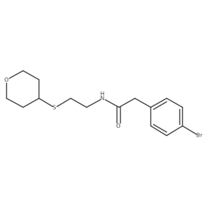 2-(4-bromophenyl)-N-[2-(oxan-4-ylsulfanyl)ethyl]acetamide Structure