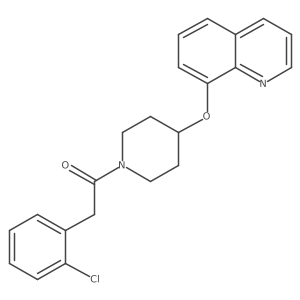 2-(2-Chlorophenyl)-1-(4-(quinolin-8-yloxy)piperidin-1-yl)ethanone结构式