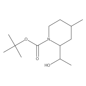 Tert-butyl 2-(1-hydroxyethyl)-4-methylpiperidine-1-carboxylate结构式