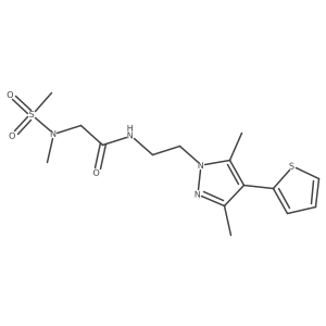 N-{2-[3,5-dimethyl-4-(thiophen-2-yl)-1H-pyrazol-1-yl]ethyl}-2-(N-methylmethanesulfonamido)acetamide结构式