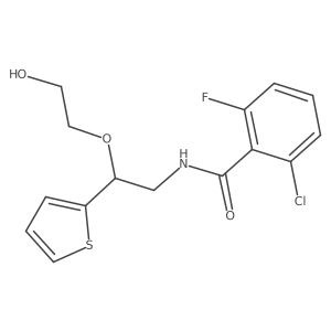 2-chloro-6-fluoro-N-(2-(2-hydroxyethoxy)-2-(thiophen-2-yl)ethyl)benzamide Structure