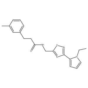 N-((3-(1-ethyl-1H-pyrrol-2-yl)-1,2,4-oxadiazol-5-yl)methyl)-3-(m-tolyl)propanamide结构式
