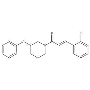(E)-3-(2-chlorophenyl)-1-(3-(pyrimidin-2-yloxy)piperidin-1-yl)prop-2-en-1-one结构式