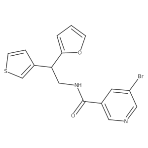 5-bromo-N-[2-(furan-2-yl)-2-(thiophen-3-yl)ethyl]pyridine-3-carboxamide Structure