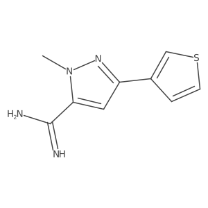 1-methyl-3-(thiophen-3-yl)-1H-pyrazole-5-carboximidamide Structure
