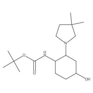 tert-butyl N-[2-(3,3-dimethylpyrrolidin-1-yl)-4-hydroxycyclohexyl]carbamate Structure