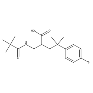 4-(4-Bromophenyl)-2-[(2,2-dimethylpropanamido)methyl]-4-methylpentanoic acid结构式