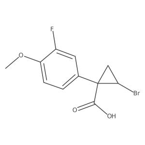 2-Bromo-1-(3-fluoro-4-methoxyphenyl)cyclopropane-1-carboxylic acid Structure