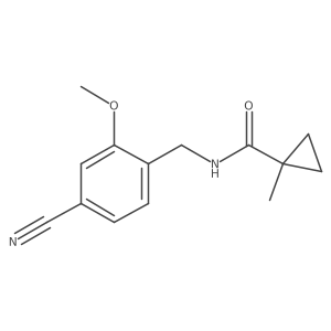 N-[(4-cyano-2-methoxyphenyl)methyl]-1-methylcyclopropane-1-carboxamide结构式