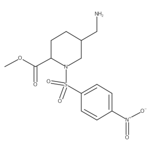 rac-methyl (2R,5R)-5-(aminomethyl)-1-(4-nitrobenzenesulfonyl)piperidine-2-carboxylate Structure