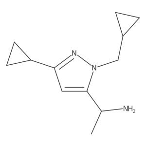 (1S)-1-[3-cyclopropyl-1-(cyclopropylmethyl)-1H-pyrazol-5-yl]ethan-1-amine结构式