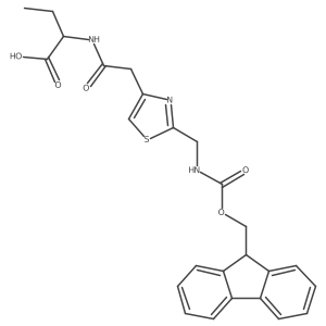 (2S)-2-(2-{2-[({[(9H-fluoren-9-yl)methoxy]carbonyl}amino)methyl]-1,3-thiazol-4-yl}acetamido)butanoic acid Structure