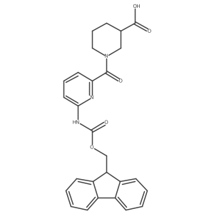 (3S)-1-[6-({[(9H-fluoren-9-yl)methoxy]carbonyl}amino)pyridine-2-carbonyl]piperidine-3-carboxylic acid Structure