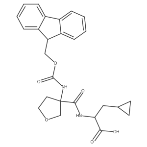 (2S)-3-cyclopropyl-2-{[3-({[(9H-fluoren-9-yl)methoxy]carbonyl}amino)oxolan-3-yl]formamido}propanoic acid结构式