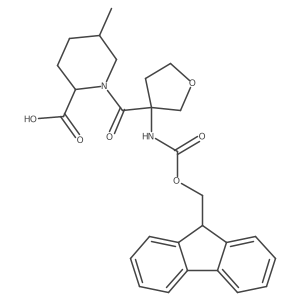 1-[3-({[(9H-fluoren-9-yl)methoxy]carbonyl}amino)oxolane-3-carbonyl]-5-methylpiperidine-2-carboxylic acid Structure