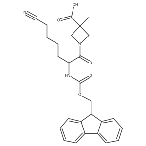 1-[6-cyano-2-({[(9H-fluoren-9-yl)methoxy]carbonyl}amino)hexanoyl]-3-methylazetidine-3-carboxylic acid Structure