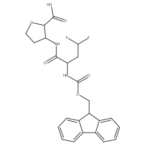 3-[2-({[(9H-fluoren-9-yl)methoxy]carbonyl}amino)-4,4-difluorobutanamido]oxolane-2-carboxylic acid Structure