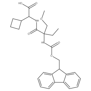2-cyclobutyl-2-[2-({[(9H-fluoren-9-yl)methoxy]carbonyl}amino)-2-(methoxymethyl)butanamido]acetic acid结构式