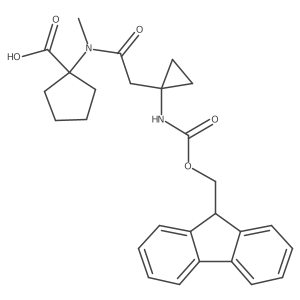 1-{2-[1-({[(9H-fluoren-9-yl)methoxy]carbonyl}amino)cyclopropyl]-N-methylacetamido}cyclopentane-1-carboxylic acid Structure