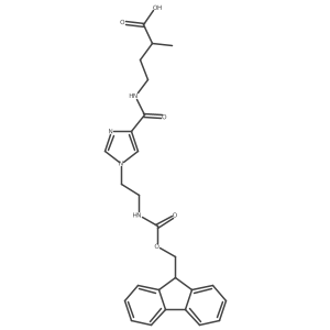 4-({1-[2-({[(9H-fluoren-9-yl)methoxy]carbonyl}amino)ethyl]-1H-imidazol-4-yl}formamido)-2-methylbutanoic acid结构式