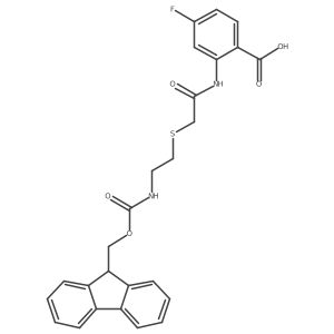 2-(2-{[2-({[(9H-fluoren-9-yl)methoxy]carbonyl}amino)ethyl]sulfanyl}acetamido)-4-fluorobenzoic acid Structure