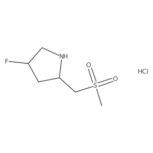 (2S,4S)-4-Fluoro-2-((methylsulfonyl)methyl)pyrrolidine hydrochloride Structure